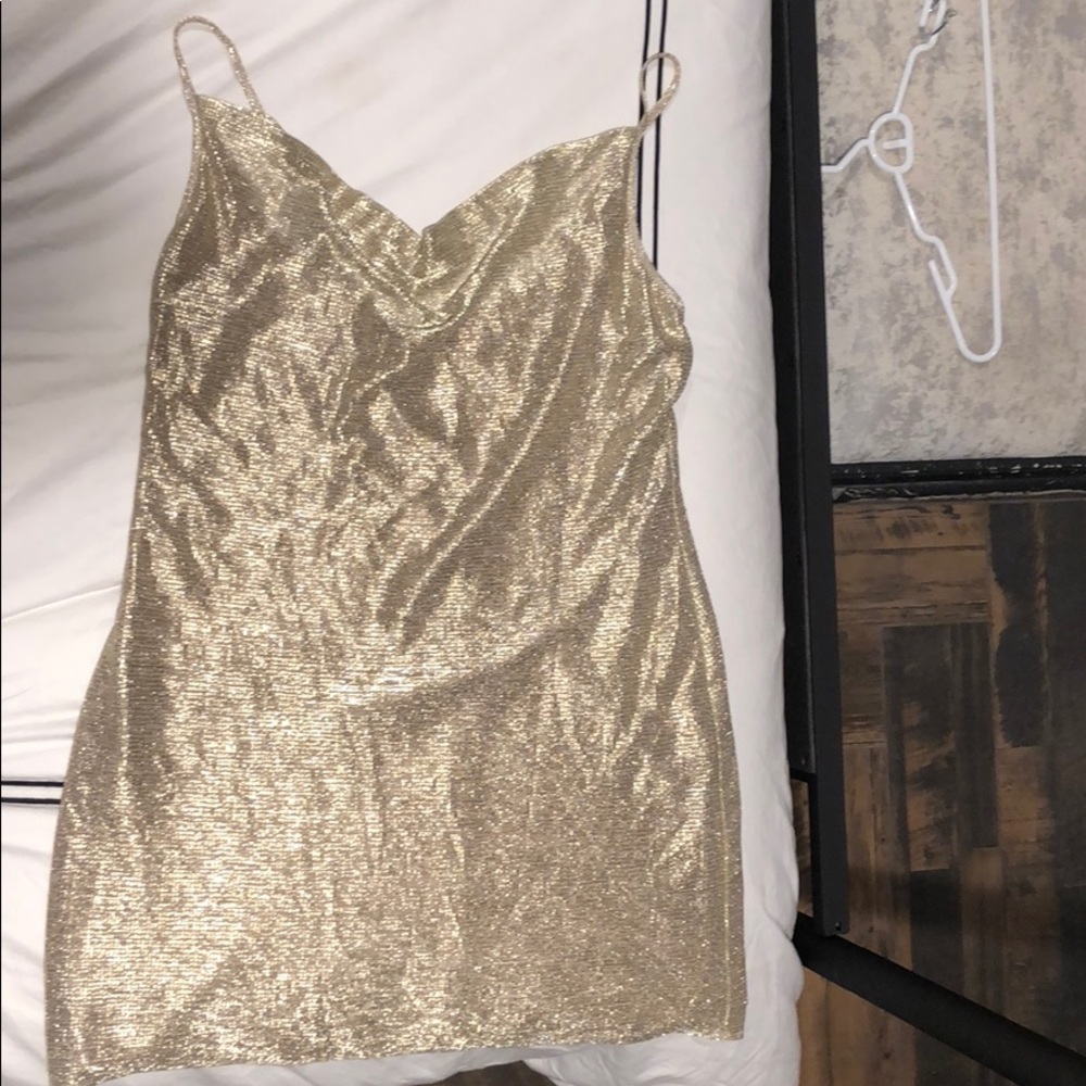 Gold sparkly fully lined dress